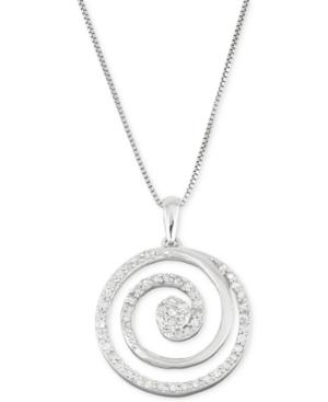 Diamond Circle Pendant Necklace (1/3 Ct. T.w.) In 10k White Gold