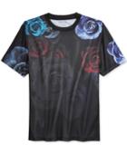 Guess Men's Mesh Floral Graphic-print T-shirt
