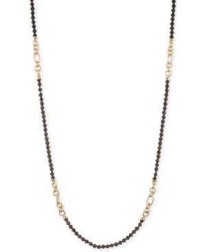 Anne Klein Gold-tone Jet Bead And Link Necklace