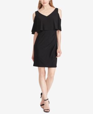 American Living Cold-shoulder Popover Dress