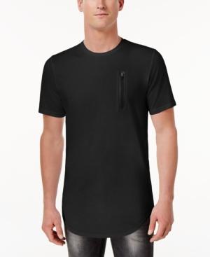 Inc International Concepts Men's Long Length Contrast Zipper T-shirt, Created For Macy's