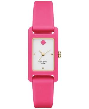 Kate Spade New York Women's Duffy Square Pink Silicone Strap Watch, 18x25mm