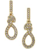 Eliot Danori Gold-tone Crystal Pave Knot Drop Earrings