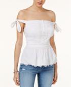 Guess Asher Peplum Off-the-shoulder Top
