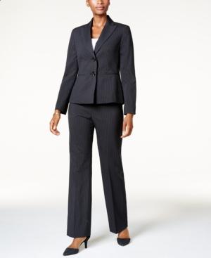 Le Suit Petite Pinstriped Pantsuit