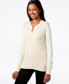 Charter Club Patterned Button-front Cardigan, Only At Macy's