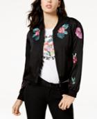 Guess Pranne Embroidered Satin Bomber Jacket