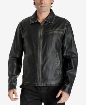 Lucky Brand Men's Distressed Faux Leather Jacket