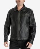 Lucky Brand Men's Distressed Faux Leather Jacket