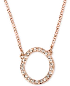 Kenneth Cole New York Rose Gold-tone Pave Circle Pendant Necklace