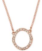 Kenneth Cole New York Rose Gold-tone Pave Circle Pendant Necklace