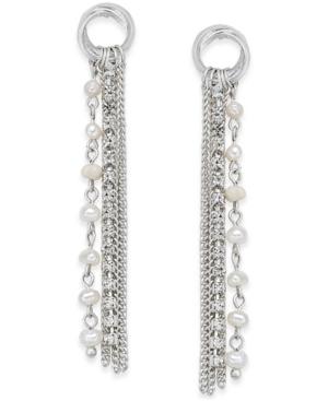 Inc International Concepts Silver-tone Freshwater Pearl Fringe Drop Earrings, Only At Macy's