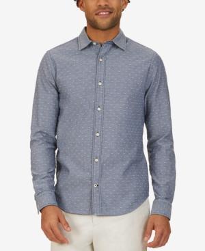 Nautica Men's Slim-fit Chambray Dobby Long-sleeve Shirt