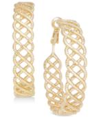 Inc International Concepts Gold-tone Textured Woven Hoop Earrings, Created For Macy's