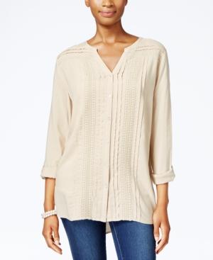 Jm Collection Pleated Button-front Shirt, Only At Macy's