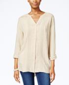 Jm Collection Pleated Button-front Shirt, Only At Macy's
