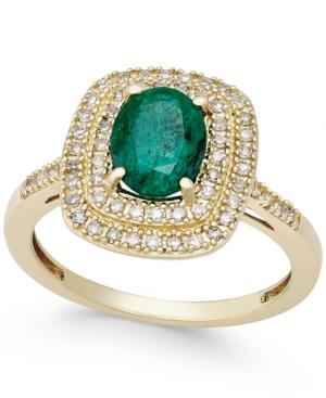 Emerald (1-1/10 Ct. T.w.) And Diamond (1/3 Ct. T.w.) Ring In 14k Gold