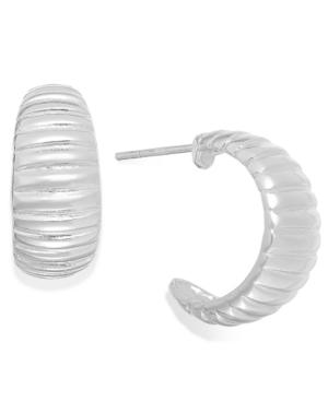 Giani Bernini Textured Half-hoop Earrings In Sterling Silver
