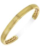 Esquire Men's Jewelry Textured Cuff Bracelet In 10k Gold, Created For Macy's