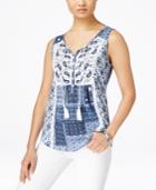 Style & Co. Printed Sleeveless Top, Only At Macy's