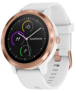Garmin Unisex Vivoactive 3 White Silicone Strap Touchscreen Smart Watch 43.4mm
