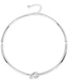 Love Knot Collar Necklace In Silver-plated Metal
