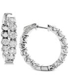 Diamond In & Out Hoop Earrings (3-1/4 Ct. T.w.) In 14k White Gold