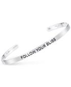 Unwritten Follow Your Bliss Engraved Cuff Bracelet In Sterling Silver