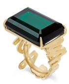 Kate Spade New York Gold-tone Green Crystal Cocktail Ring