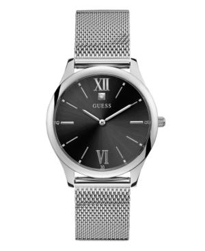 Guess Men's Stainless Steel Black Diamond Mesh Watch