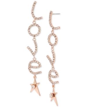 Bcbg Hematite-tone Crystal Love & Star Linear Drop Earrings