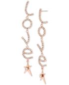 Bcbg Hematite-tone Crystal Love & Star Linear Drop Earrings