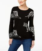 Inc International Concepts Tiger-print Intarsia Sweater, Only At Macy's