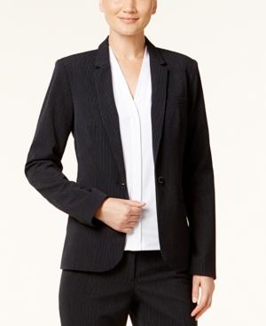 Calvin Klein Pinstriped One-button Blazer