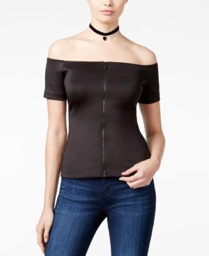 Guess Blair Off-the-shoulder Scuba Top