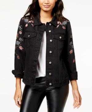 Free Heart Embroidered Denim Jacket