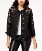 Free Heart Embroidered Denim Jacket