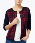 Tommy Hilfiger Marilyn Sparkle Plaid Cardigan, Only At Macy's