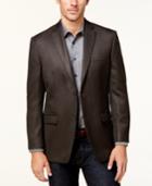Marc New York By Andrew Marc Men's Slim-fit Brown Herringbone Sport Coat
