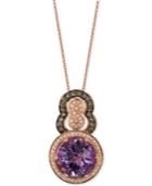 Le Vian Chocolatier Amethyst (5-1/5 Ct. T.w.) And Diamond (3/8 Ct. T.w.) Pendant Necklace In 14k Rose Gold