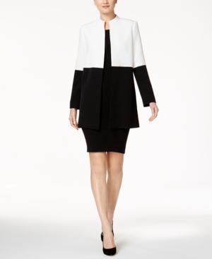 Kasper Long Colorblocked Jacket
