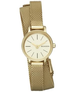 Skagen Women's Hagen Gold-tone Stainless Steel Double Wrap Mesh Bracelet Watch 20mm Skw2600