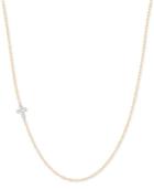 Elsie May Diamond Accent Asymmetrical Cross Pendant Necklace In 14k Gold, 15 + 1 Extender