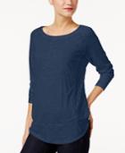 Style & Co. Petite Mixed-media Top, Only At Macy's