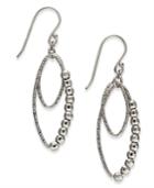 Giani Bernini Beaded Oval Double Drop Earrings In 18k Gold-plated Sterling Silver, Created For Macy's