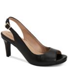 Giani Bernini Laycee Memory-foam Peep-toe Slingback Pumps, Created For Macy's Women's Shoes