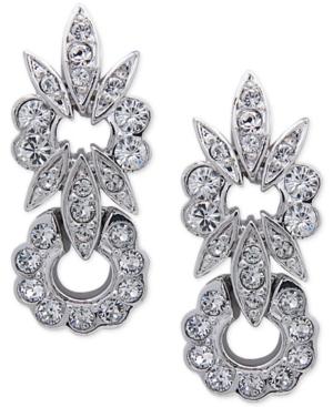 Nina Silver-tone Swarovski Crystal Floral Drop Earrings