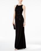 Adrianna Papell Sequin A-line Gown