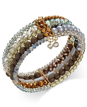 Inc International Concepts Gold-tone Beaded Coil Wrap Bracelet, Only At Macy's