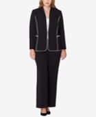 Tahari Asl Plus Size Contrast-trim Pantsuit